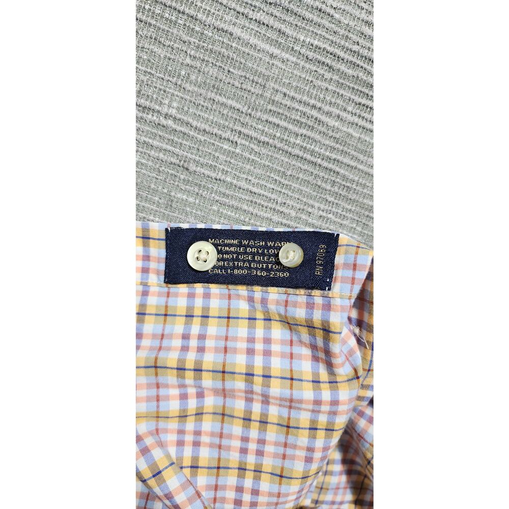 Scott Barber Plaid Button Down Shirt Men’s Large Blue Yellow Long Sleeve - Picture 9 of 13